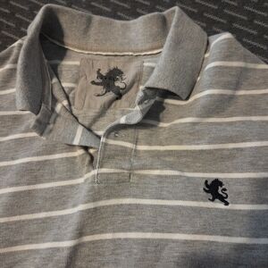 Express Polo Shirt Mens L Large Pique Cotton short sleeve vintage Striped 90s 00